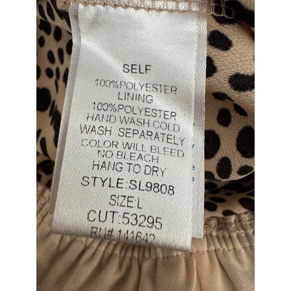 She + Sky Cheetah Print Sleeveless Button Closure Back Mini Romper Womens Sz L - Picture 7 of 8